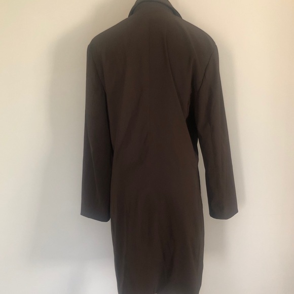 Womyn Brown Polyester Blend Lined Overcoat Sz: 6 - Picture 4 of 5